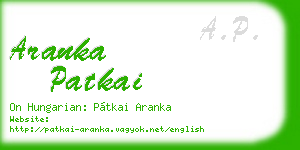 aranka patkai business card