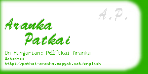 aranka patkai business card